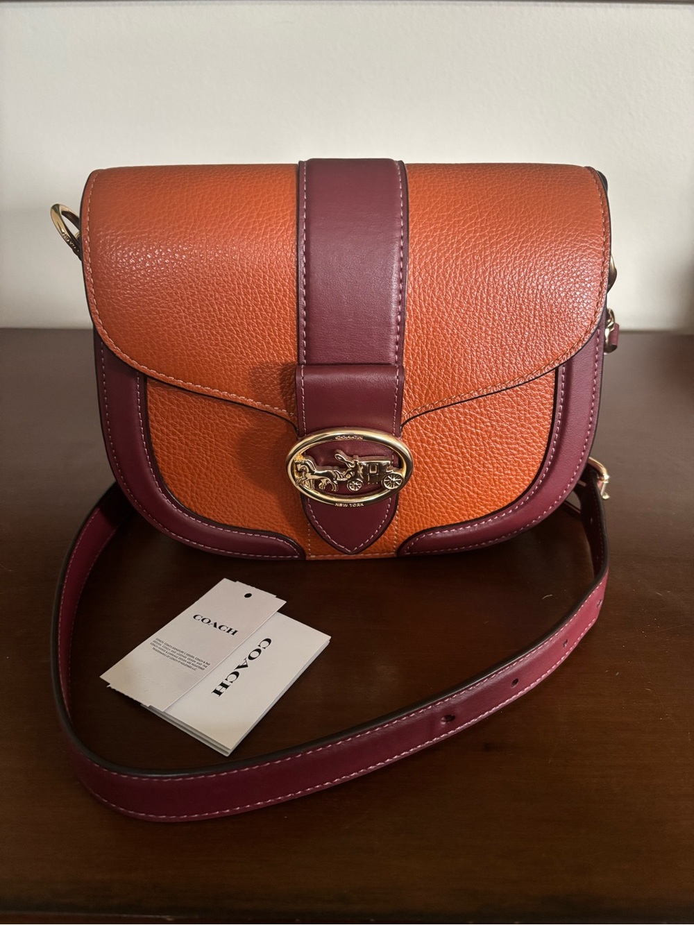Coach Georgie Saddle Bag in Colorblock CA212 im Sunset Multi